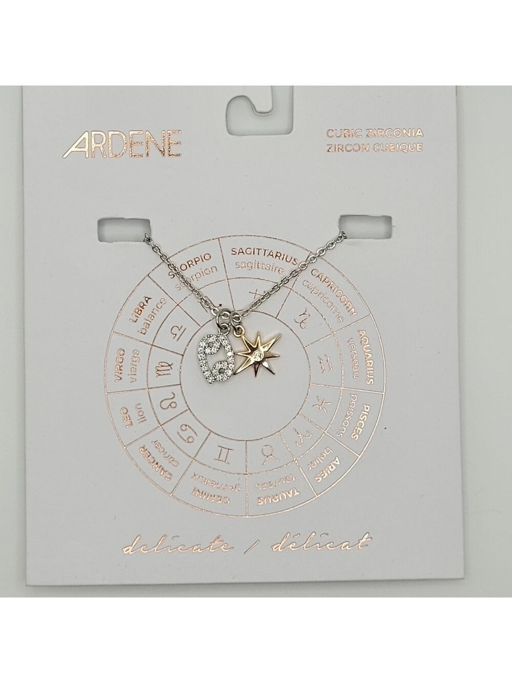 New Cubic zironia zodiac necklace "cancer"